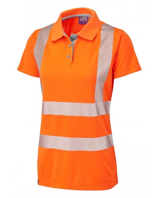 LEO WORKWEAR PIPPACOTT ISO 20471 Cl 2 Coolviz Plus Ladies Polo Shirt